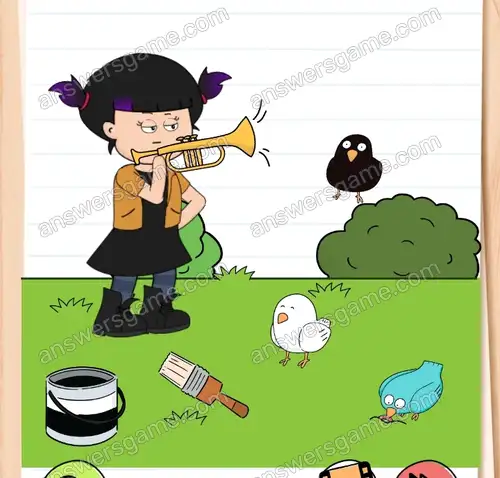 Wo ist der schwarze Vogel. Brain Test 4 Level 77