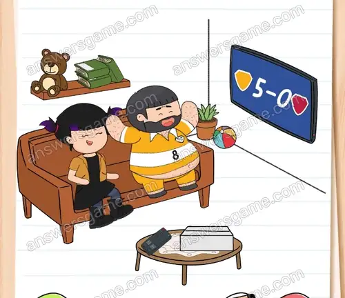 Wujek Bolek z jakiegoś powodu jest smutny. Chcę go rozweselić. Brain Test 4 Poziom 15