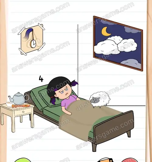 Aaaa! Nie mogę zasnąć. Pomóż mi. Brain Test 4 Poziom 153