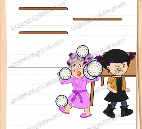 Muszę przejść obok Babci Ani, żeby zjeść więcej tortu. Brain Test 4 Poziom 16