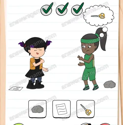 Muszę pokonać Joannę w grze w kamień, papier, nożyce. Brain Test 4 Poziom 160