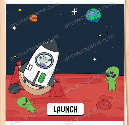 Astropies musi znaleźć sposób, żeby wystartować rakietą. Brain Test 4 Poziom 163
