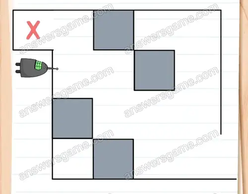 Dr. Kummers Roboter muss sein Ziel erreichen. Brain Test 4 Level 164