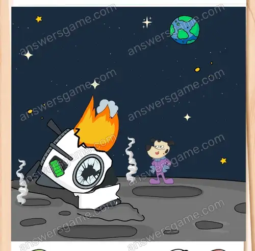 Astropies rozbił się na Księżycu i musi wysłać sygnał na Ziemię. Brain Test 4 Poziom 166