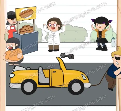 Fitbert muss dieses Auto ziehen. Brain Test 4 Level 179