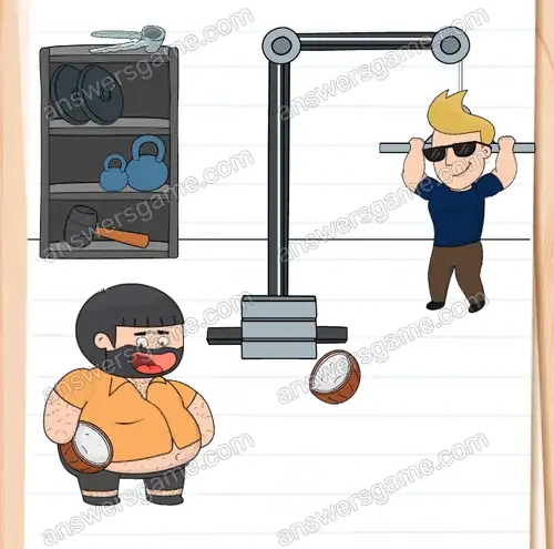 Wujek Bolek jest zły, bo nie może zjeść kokosa. Brain Test 4 Poziom 188