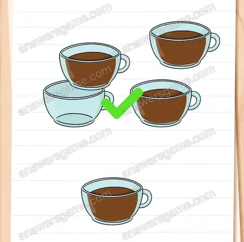 Finde eine leere Tasse. Brain Test 4 Level 19
