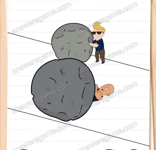 Osiłek musi pokonać Karka w toczeniu głazów. Brain Test 4 Poziom 192