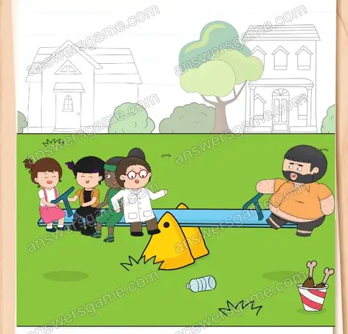 Pomóż Tosi nacieszyć się huśtawką. Brain Test 4 Poziom 196