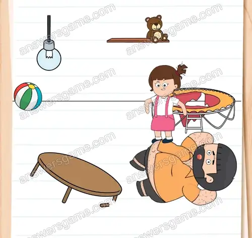 Tosia jest bardzo smutna, bo jej trampolina się zepsuła. Brain Test 4 Poziom 198