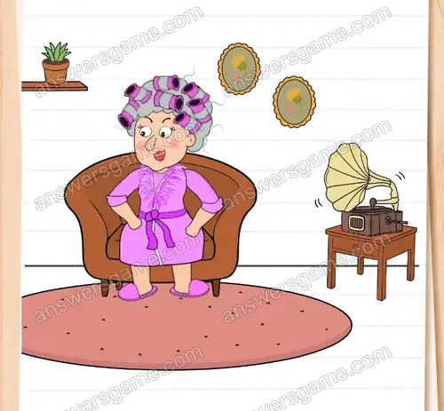 Oma Amy muss sich entspannen. Musik könnte helfen. Brain Test 4 Level 20