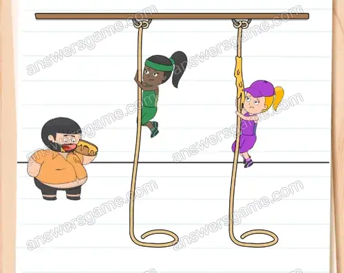 Jenny muss das Seilkletter-Wettrennen gewinnen. Brain Test 4 Level 207