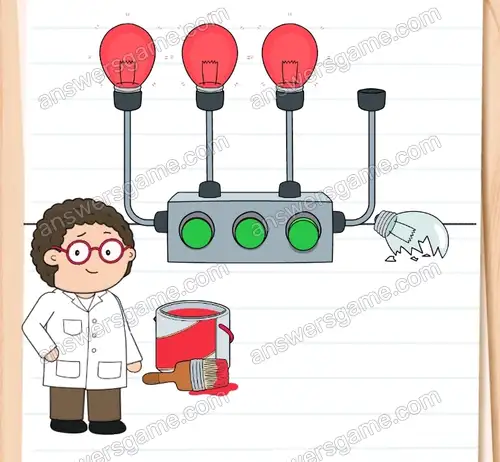 Zmartwiak musi włączyć wszystkie żarówki. Brain Test 4 Poziom 210