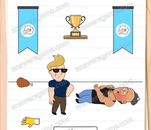 Osiłek musi wygrać zawody w policzkowaniu. Brain Test 4 Poziom 217