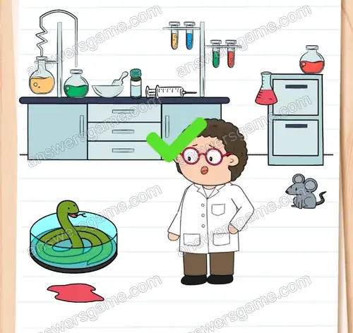 Dr. Kummer muss Gift für seine neue Medizin abschöpfen. Brain Test 4 Level 23