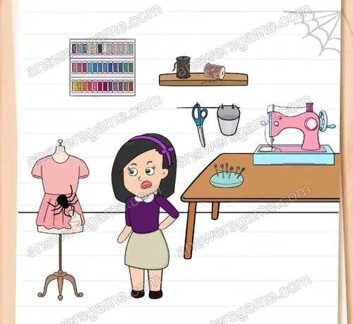 Ulubiona sukienka Edytki jest zniszczona! Musisz jej pomóc. Brain Test 4 Poziom 246