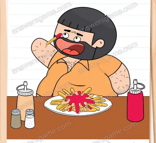 Pomóż Wujkowi Bolkowi nacieszyć się frytkami. Brain Test 4 Poziom 257