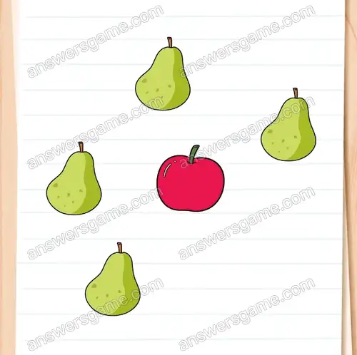 Tippe auf den Apfel. Brain Test 4 Level 276