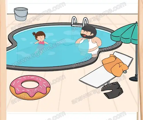 Basen jest za płytki i Tosia nie może pływać. Brain Test 4 Poziom 285