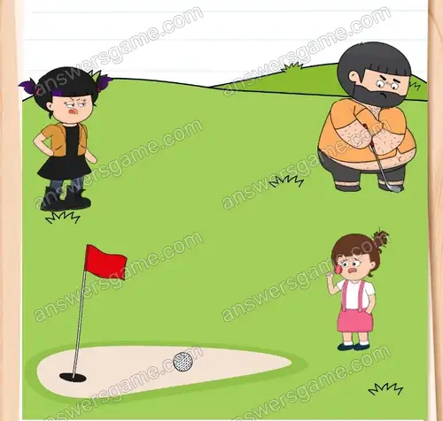 Hilf Bubba, mit einem Schlag einzulochen. Brain Test 4 Level 303