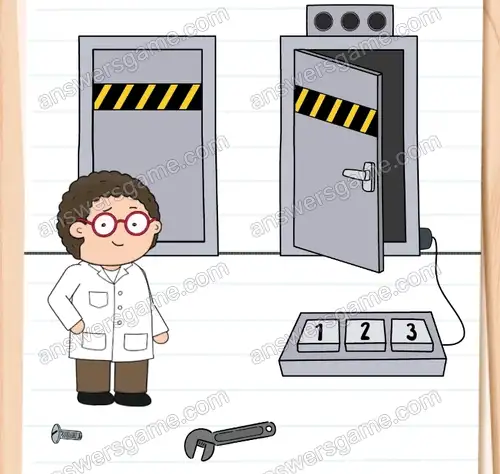 Pomóż Doktorowi Zmartwiakowi otworzyć drzwi po prawej. Brain Test 4 Poziom 314