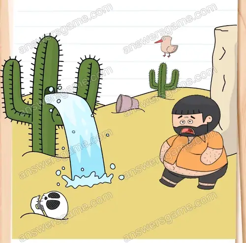 Wujek Bolek musi natychmiast napić się wody. Brain Test 4 Poziom 339