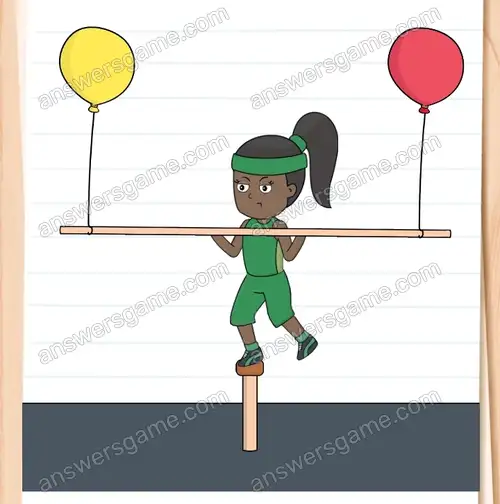 Jenny muss das Gleichgewicht halten. Brain Test 4 Level 342