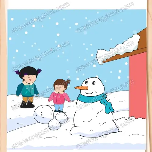 Hilf uns dabei, einen Schneemann zu bauen. Brain Test 4 Level 350