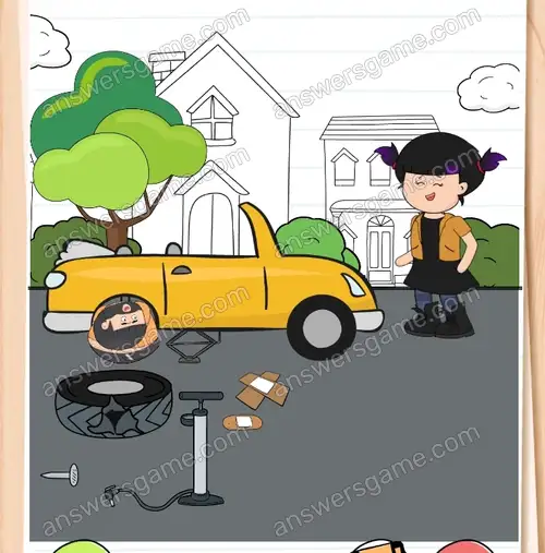 Nie mamy zapasowej opony. Pomocy. Brain Test 4 Poziom 42