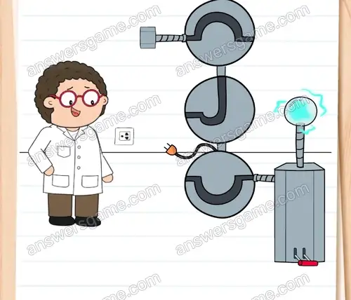 Doktor Zmartwiak potrzebuje pomocy z zasileniem cewki. Brain Test 4 Poziom 44