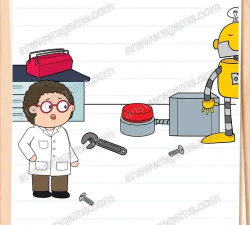 Doktor Zmartwiak chce uruchomić robota. Brain Test 4 Poziom 59