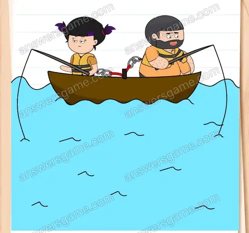 Pff... Wędkowanie jest strasznie nudne. Potrzebuję rozrywki. Brain Test 4 Poziom 60