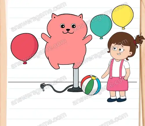 Tiki muss den größten Ballon finden. Brain Test 4 Level 68