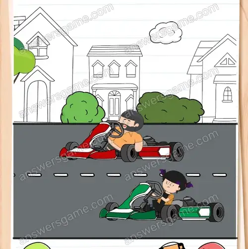 Muszę jechać szybciej, by pokonać Wujka Bolka. Brain Test 4 Poziom 76