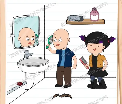 Mój brat, Leniwy Lucek, nie pozwala mi skorzystać z lustra. Pomocy. Brain Test 4 Poziom 8