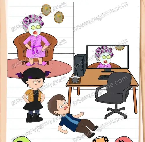 Teraz moja kolej, ale Lucek nie chce przestać grać. Brain Test 4 Poziom 80