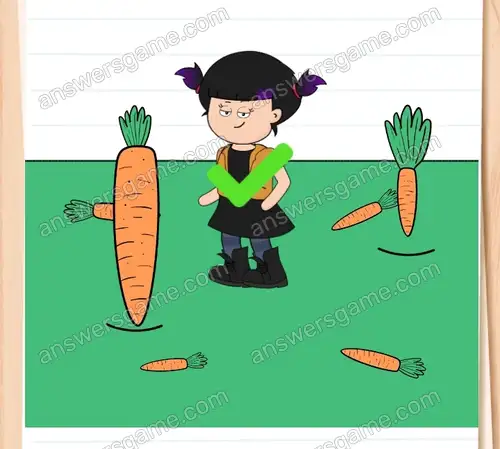 Muszę znaleźć największą marchewkę. Brain Test 4 Poziom 9