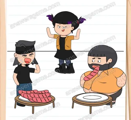 Wujek Bolek musi wygrać zawody w jedzeniu. Brain Test 4 Poziom 94