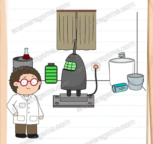 Doktor Zmartwiak musi naładować robota do pełna. Brain Test 4 Poziom 96