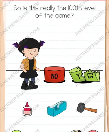 So is this really the 100th level of the game. Brain Test 4 Level 100