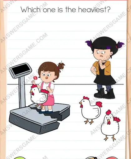 Which one is the heaviest. Brain Test 4 Level 106