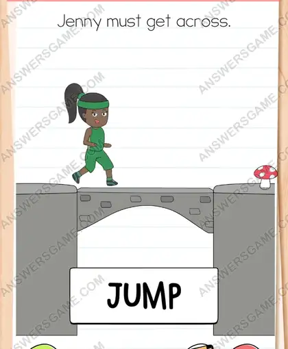 Jenny must get across. Brain Test 4 Level 107