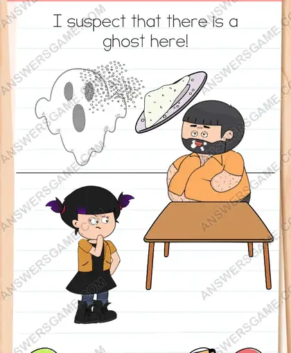 I suspect that there is a ghost here. Brain Test 4 Level 111
