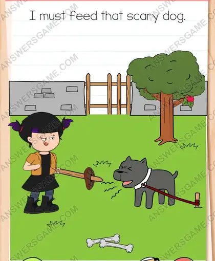 I must feed that scary dog. Brain Test 4 Level 112