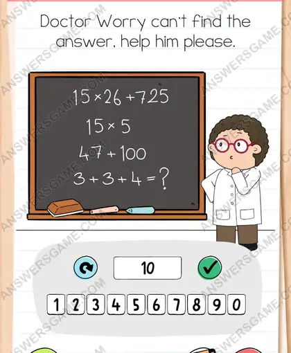 Doctor Worry can't find the answer, help him please. Brain Test 4 Level 116
