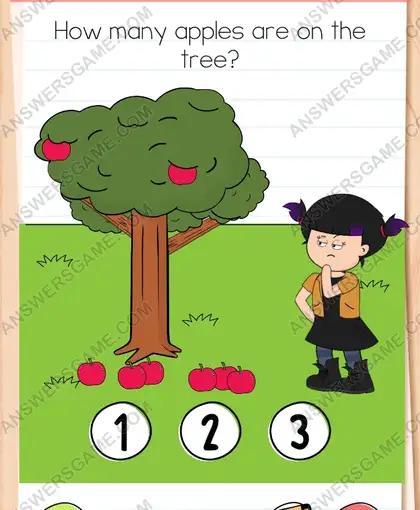 How many apples are on the tree. Brain Test 4 Level 117