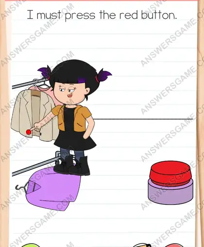I must press the red button. Brain Test 4 Level 12