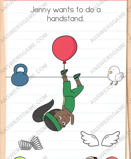 Jenny wants to do a handstand. Brain Test 4 Level 128