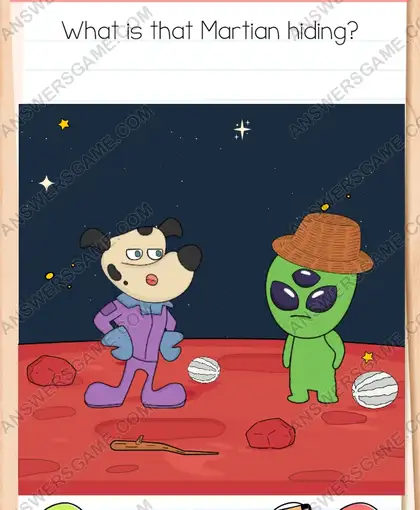 What is that Martian hiding. Brain Test 4 Level 135