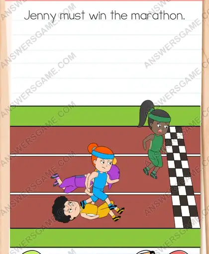 Jenny must win the marathon. Brain Test 4 Level 137